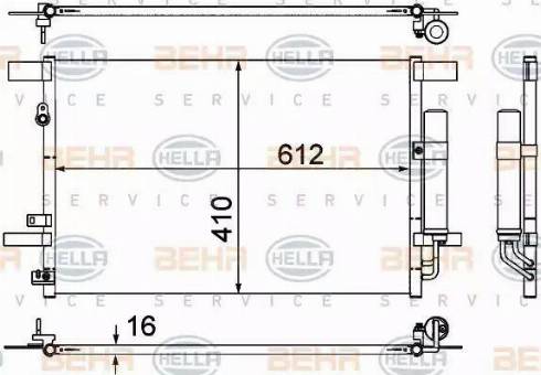 HELLA 8FC 351 307-751 - Condensatore, Climatizzatore autozon.pro