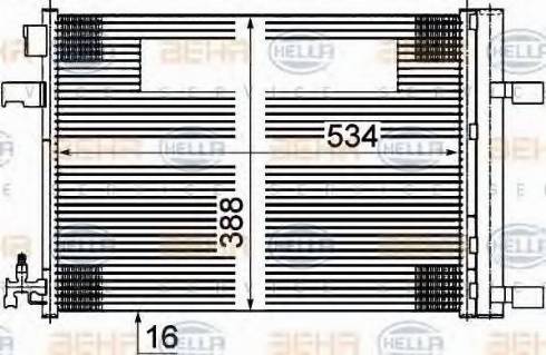 HELLA 8FC 351 319-371 - Condensatore, Climatizzatore autozon.pro