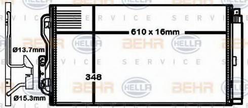 HELLA 8FC 351 316-581 - Condensatore, Climatizzatore autozon.pro