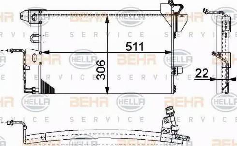 HELLA 8FC 351 317-311 - Condensatore, Climatizzatore autozon.pro