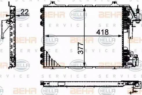 HELLA 8FC 351 317-281 - Condensatore, Climatizzatore autozon.pro