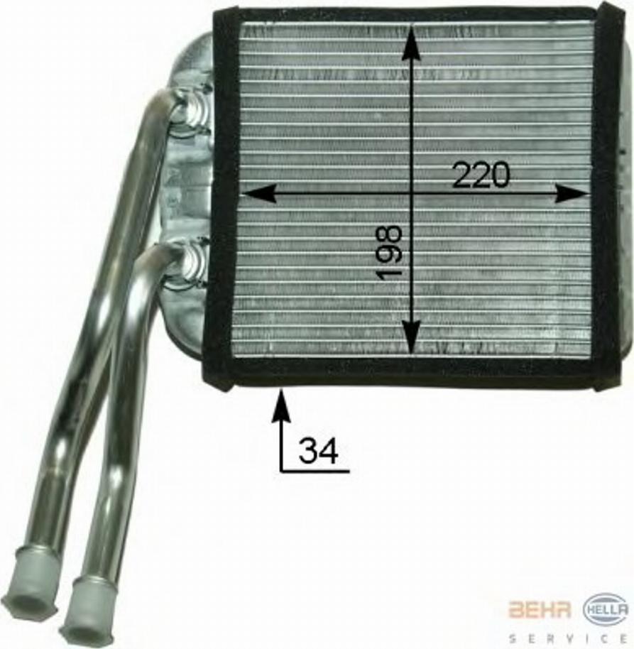 HELLA 8FH351316201 - Scambiatore calore, Riscaldamento abitacolo autozon.pro