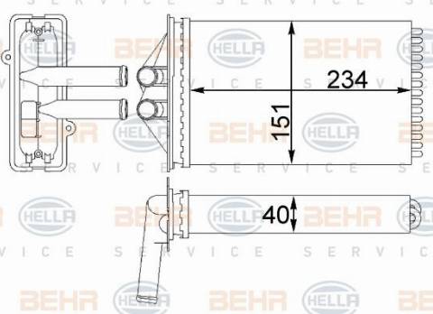 HELLA 8FH 351 311-414 - Scambiatore calore, Riscaldamento abitacolo autozon.pro