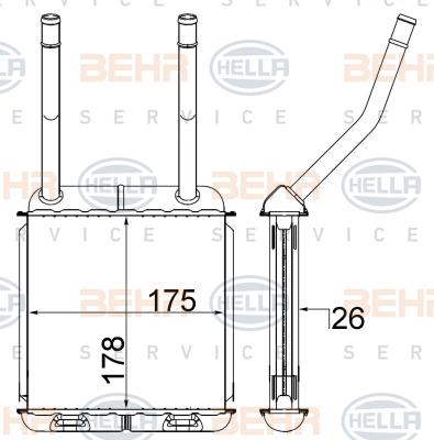 HELLA 8FH 351 313-034 - Scambiatore calore, Riscaldamento abitacolo autozon.pro