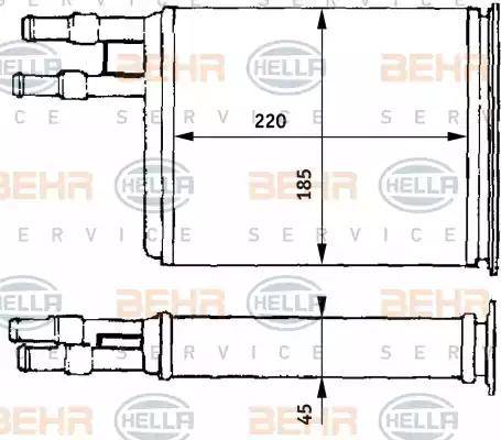 HELLA 8FH 351 313-171 - Scambiatore calore, Riscaldamento abitacolo autozon.pro