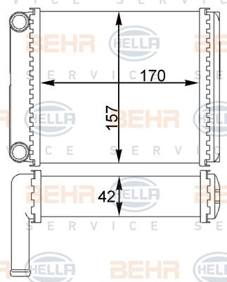 HELLA 8FH 351 312-524 - Scambiatore calore, Riscaldamento abitacolo autozon.pro