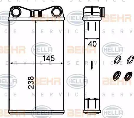 HELLA 8FH 351 333-184 - Scambiatore calore, Riscaldamento abitacolo autozon.pro