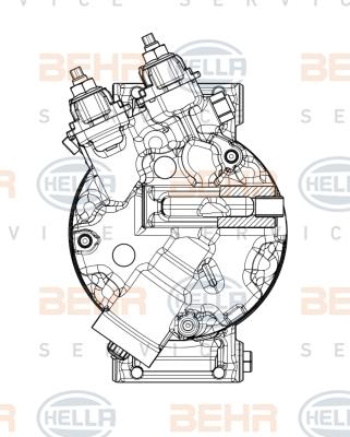 HELLA 8FK 351 009-471 - Compressore, Climatizzatore autozon.pro