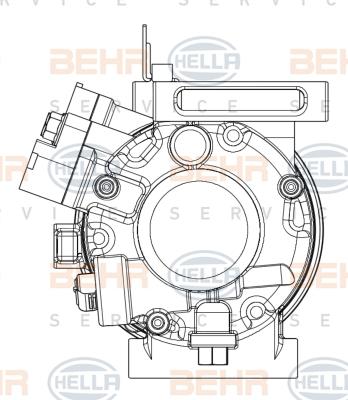 HELLA 8FK 351 008-091 - Compressore, Climatizzatore autozon.pro