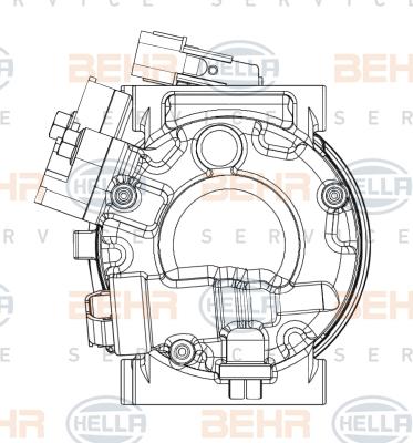 HELLA 8FK 351 008-051 - Compressore, Climatizzatore autozon.pro