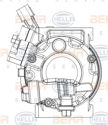 HELLA 8FK 351 008-061 - Compressore, Climatizzatore autozon.pro