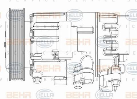 HELLA 8FK 351 008-071 - Compressore, Climatizzatore autozon.pro