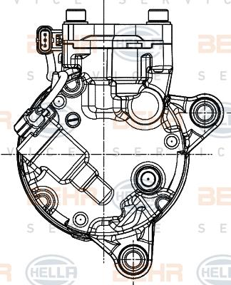 HELLA 8FK 351 007-241 - Compressore, Climatizzatore autozon.pro