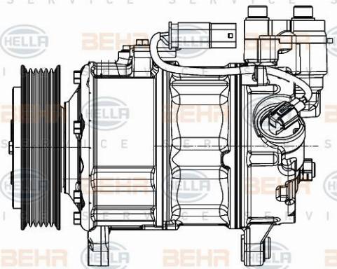 HELLA 8FK 351 007-241 - Compressore, Climatizzatore autozon.pro