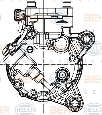 HELLA 8FK 351 007-251 - Compressore, Climatizzatore autozon.pro