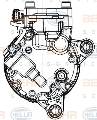 HELLA 8FK 351 007-231 - Compressore, Climatizzatore autozon.pro