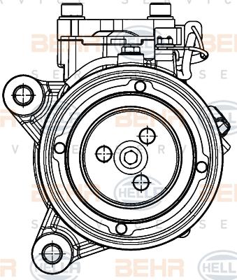 HELLA 8FK 351 007-221 - Compressore, Climatizzatore autozon.pro