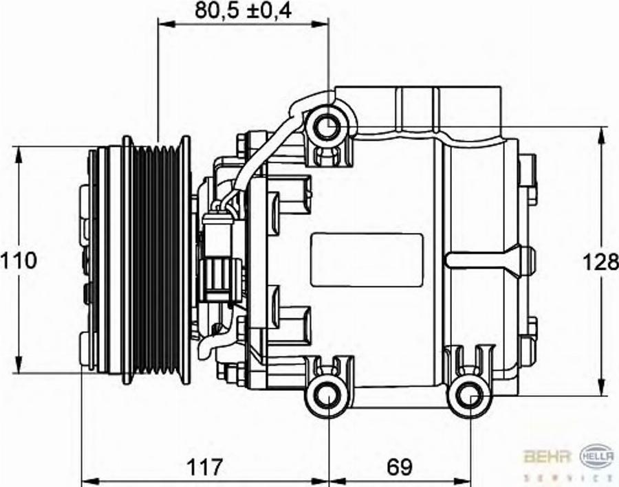 HELLA 8FK 351 109-201 - Compressore, Climatizzatore autozon.pro