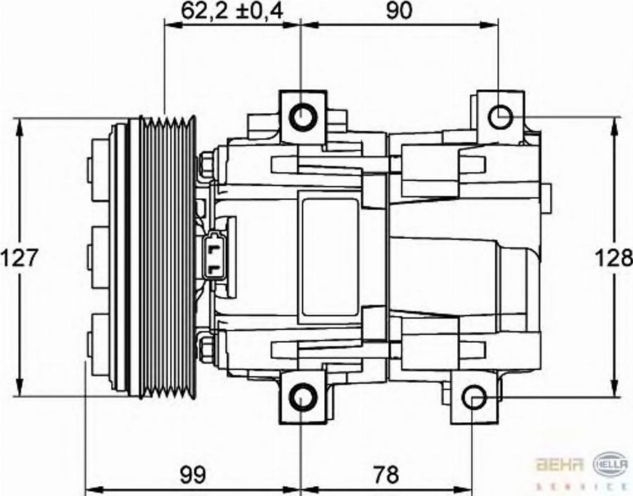 HELLA 8FK351113431 - Compressore, Climatizzatore autozon.pro