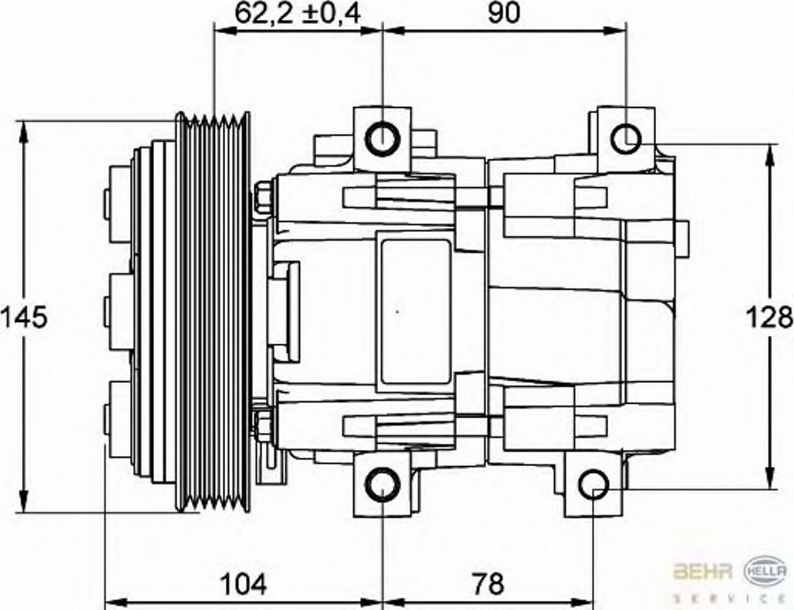 HELLA 8FK351113361 - Compressore, Climatizzatore autozon.pro