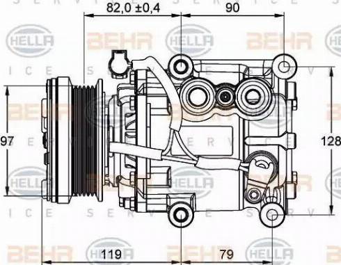 HELLA 8FK 351 113-371 - Compressore, Climatizzatore autozon.pro