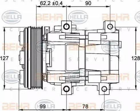 HELLA 8FK 351 113-231 - Compressore, Climatizzatore autozon.pro