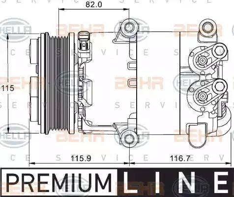 HELLA 8FK 351 334-061 - Compressore, Climatizzatore autozon.pro