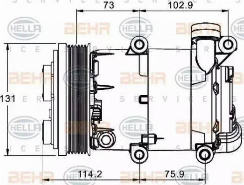 HELLA 8FK 351 334-031 - Compressore, Climatizzatore autozon.pro