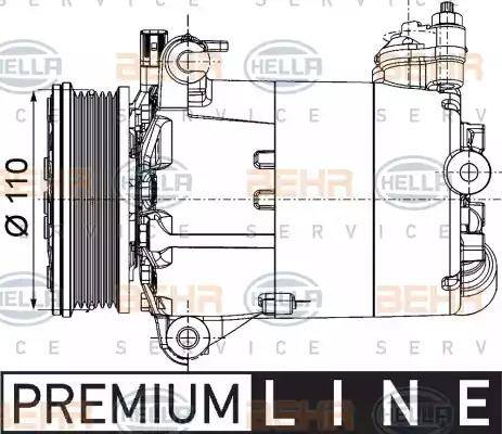 HELLA 8FK 351 334-351 - Compressore, Climatizzatore autozon.pro