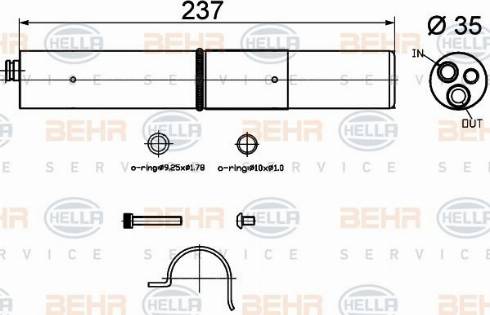 HELLA 8FT 351 200-264 - Essiccatore, Climatizzatore autozon.pro