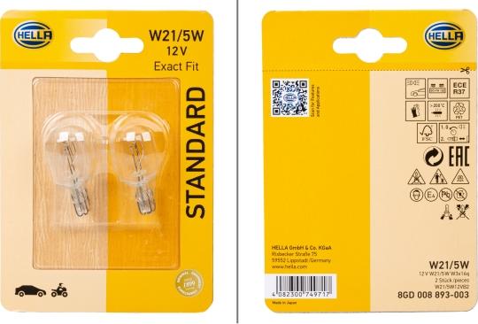 HELLA 8GD008893-003 - Lampadina, Luce stop / Luce posteriore autozon.pro