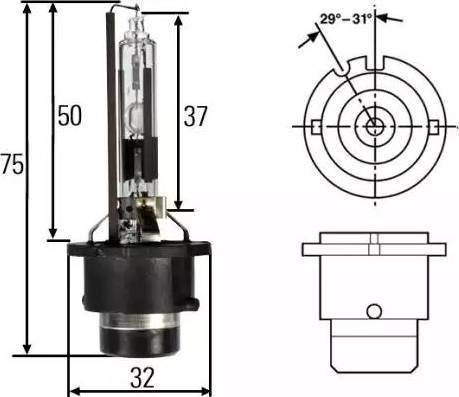 HELLA 8GS 007 001-121 - Lampadina autozon.pro