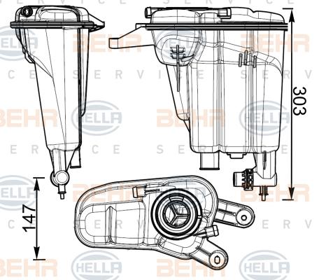 HELLA 8MA 376 741-764 - Serbatoio compensazione, Refrigerante autozon.pro