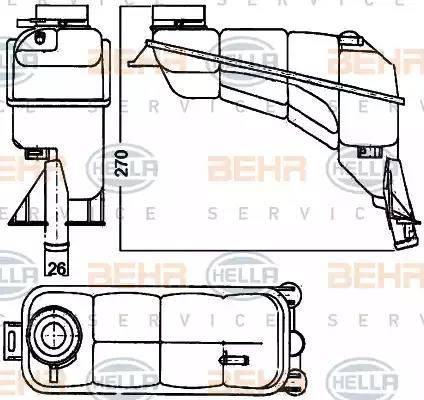 HELLA 8MA 376 755-121 - Serbatoio compensazione, Refrigerante autozon.pro