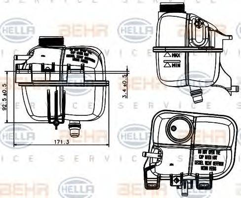 HELLA 8MA 376 737-221 - Serbatoio compensazione, Refrigerante autozon.pro