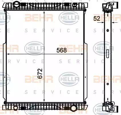 HELLA 8MK 376 906-261 - Radiatore, Raffreddamento motore autozon.pro