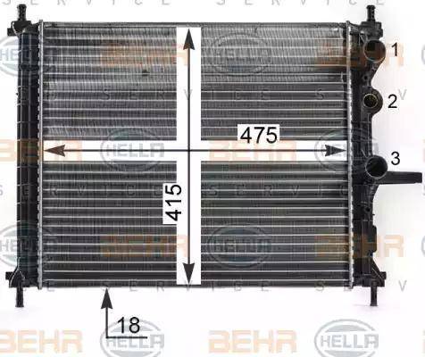 HELLA 8MK 376 900-091 - Radiatore, Raffreddamento motore autozon.pro