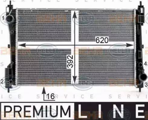 HELLA 8MK 376 900-121 - Radiatore, Raffreddamento motore autozon.pro