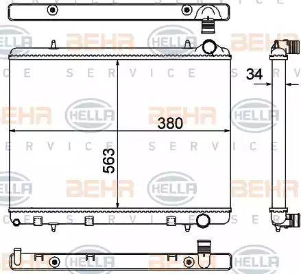 HELLA 8MK 376 901-031 - Radiatore, Raffreddamento motore autozon.pro