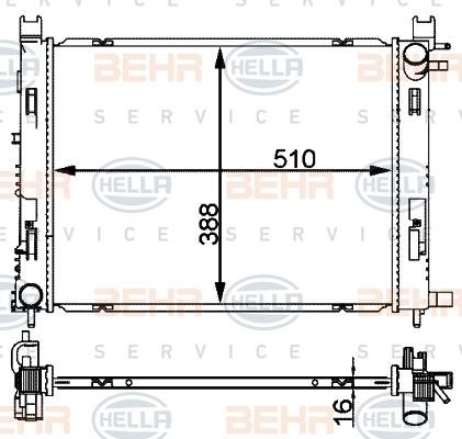 HELLA 8MK 376 912-244 - Radiatore, Raffreddamento motore autozon.pro