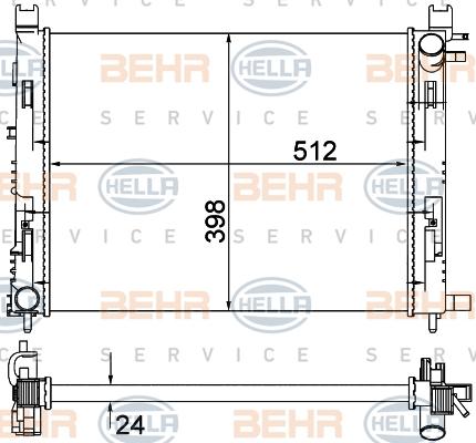 HELLA 8MK 376 912-245 - Radiatore, Raffreddamento motore autozon.pro