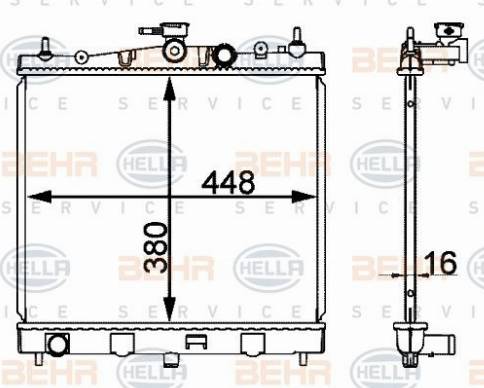 HELLA 8MK 376 912-214 - Radiatore, Raffreddamento motore autozon.pro