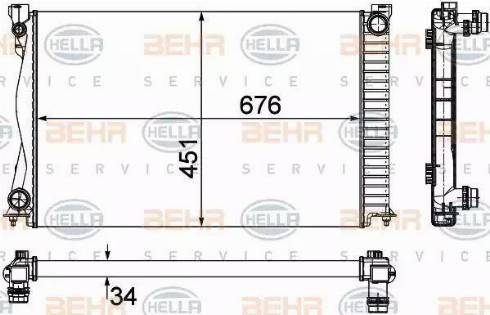 HELLA 8MK 376 790-104 - Radiatore, Raffreddamento motore autozon.pro