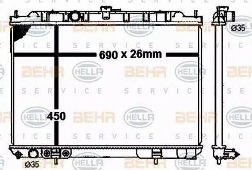 HELLA 8MK 376 790-301 - Radiatore, Raffreddamento motore autozon.pro