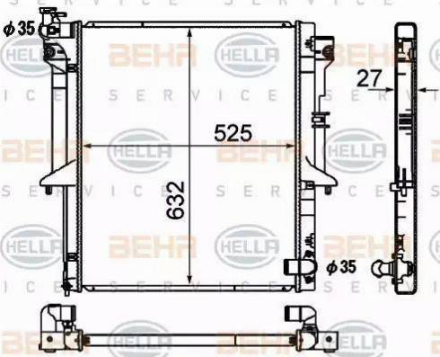 HELLA 8MK 376 790-331 - Radiatore, Raffreddamento motore autozon.pro