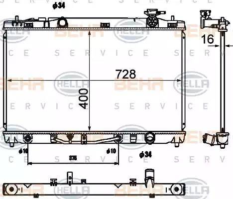 HELLA 8MK 376 790-201 - Radiatore, Raffreddamento motore autozon.pro