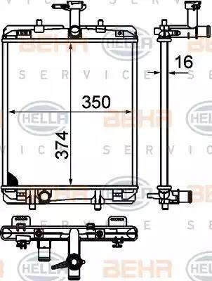 HELLA 8MK 376 749-654 - Radiatore, Raffreddamento motore autozon.pro