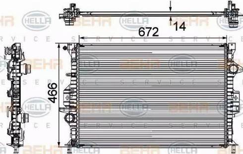 HELLA 8MK 376 745-594 - Radiatore, Raffreddamento motore autozon.pro