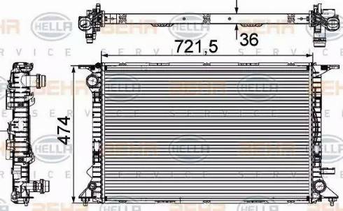 HELLA 8MK 376 745-644 - Radiatore, Raffreddamento motore autozon.pro