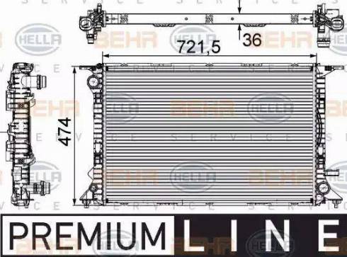 HELLA 8MK 376 745-641 - Radiatore, Raffreddamento motore autozon.pro